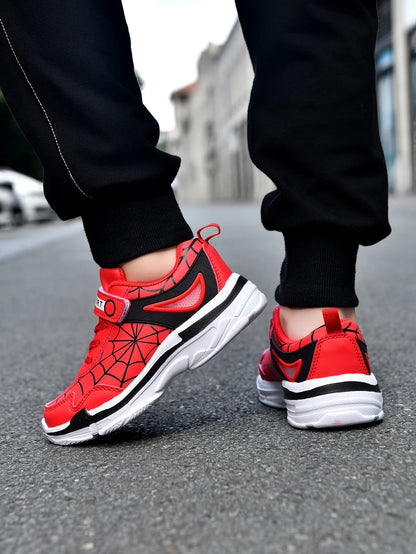 New children's shoes boys cartoon spider sneakers students casual light running shoes children's non-slip basketball shoes 26-38
