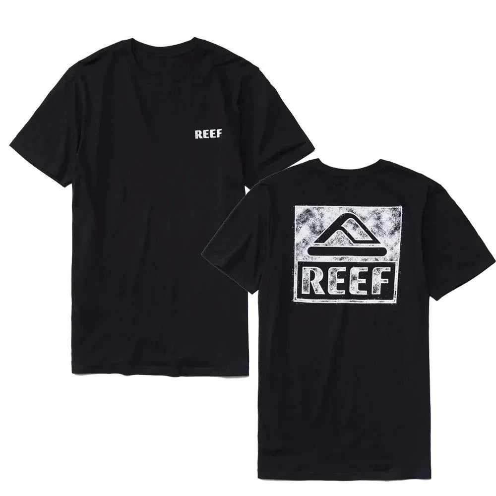 Men's High-luxury Brand Reef New Printing T-shirt Vacation Casual Summer Top Men's Short-sleeved Round Neck Cotton T-shirt Top