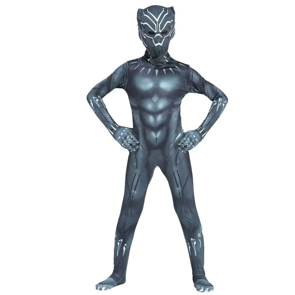 Kids Superhero Costume Extraordinary Masks Jumpsuit Boys Girls Halloween Party Outfit Breathable Full Body Cosplay Suit Festival