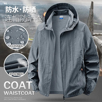 Fast Ship Summer Jackets Men Hooded Windbreaker Coats Camping Sunscreen Clothing Men Ultrathin Fishing Wearing Man Sportswear