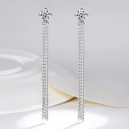 Moissanite Drop Earrings With Gra Certificates 1carat D Color Diamond Earring 925 Silver Long Tassel Dangle Earring For Women