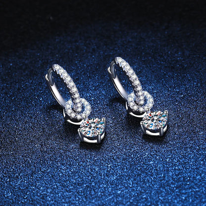 Real 1CT Moissanite Drop Earrings For Women Party Fine Jewelry S925 Sterling Silver GRA Certified Diamond Earring Wholesale