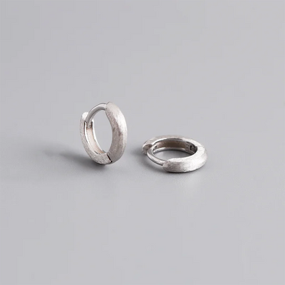 925 Sterling Silver Minimalist Matte Gothic Unisex Huggies Ear Hoop Earrings for Women Men Piercing Ear Buckle Jewelry