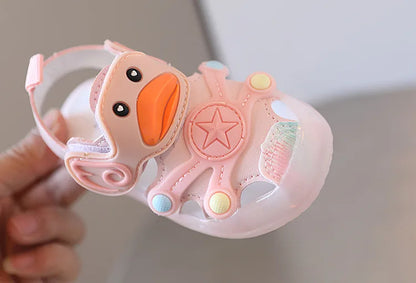 LED Light Baby Shoes 2023 Summer 0-3 Year Old Boys/girl Headband Anti Kick Sandals with Soft Soles Baby Toddler Soles Beach Shoe