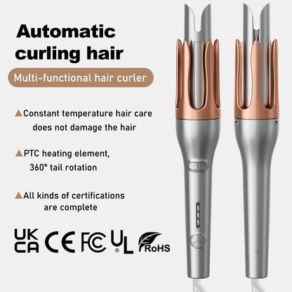 3 grades LCD display 32mm Silver Automatic Curling Iron Large Curling Female Hair Styling Tool Big Wave Salon Accessories Tool