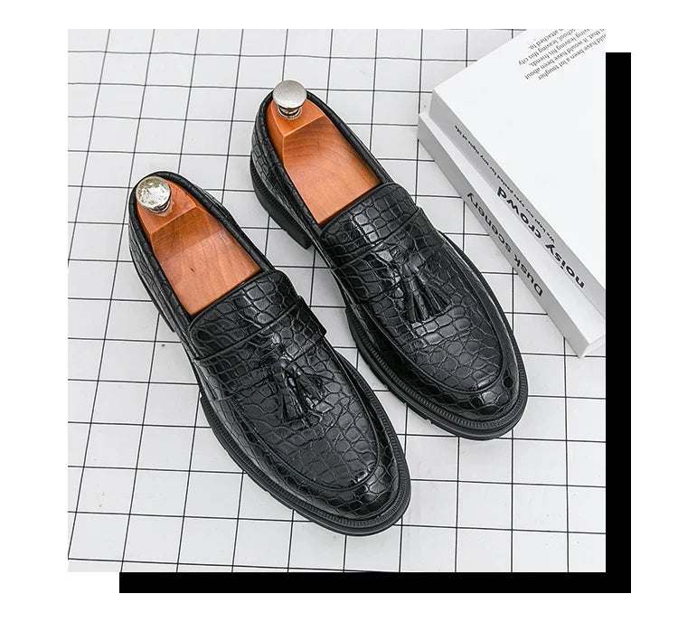 Formal Shoes For Men Fashion Casual Leather Loafers Male Slip On Business Leather Shoes Men's Dress Shoes Party Office Loafers