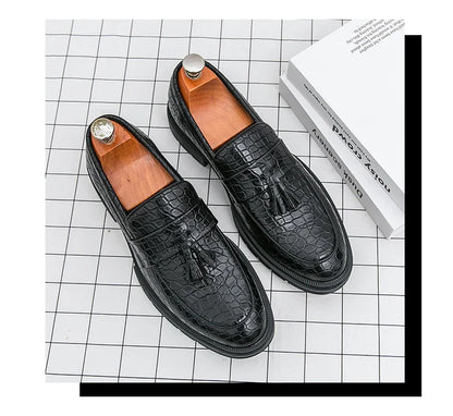Formal Shoes For Men Fashion Casual Leather Loafers Male Slip On Business Leather Shoes Men's Dress Shoes Party Office Loafers