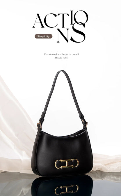 Retro Style Pure Colour Design Fashion Classic Women's Handbag Leisure Simple Match Women's Shoulder Bag