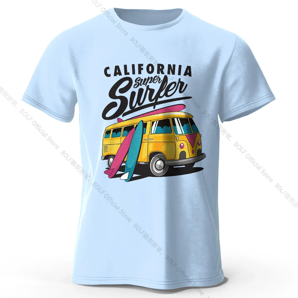 Surfer Sunrise Silhouette Printed Unisex Men Women T-Shirt Tees Tops 100% Cotton Ocean Wave Graphic Morning Ritual