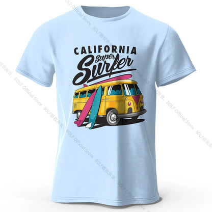 Surfer Sunrise Silhouette Printed Unisex Men Women T-Shirt Tees Tops 100% Cotton Ocean Wave Graphic Morning Ritual