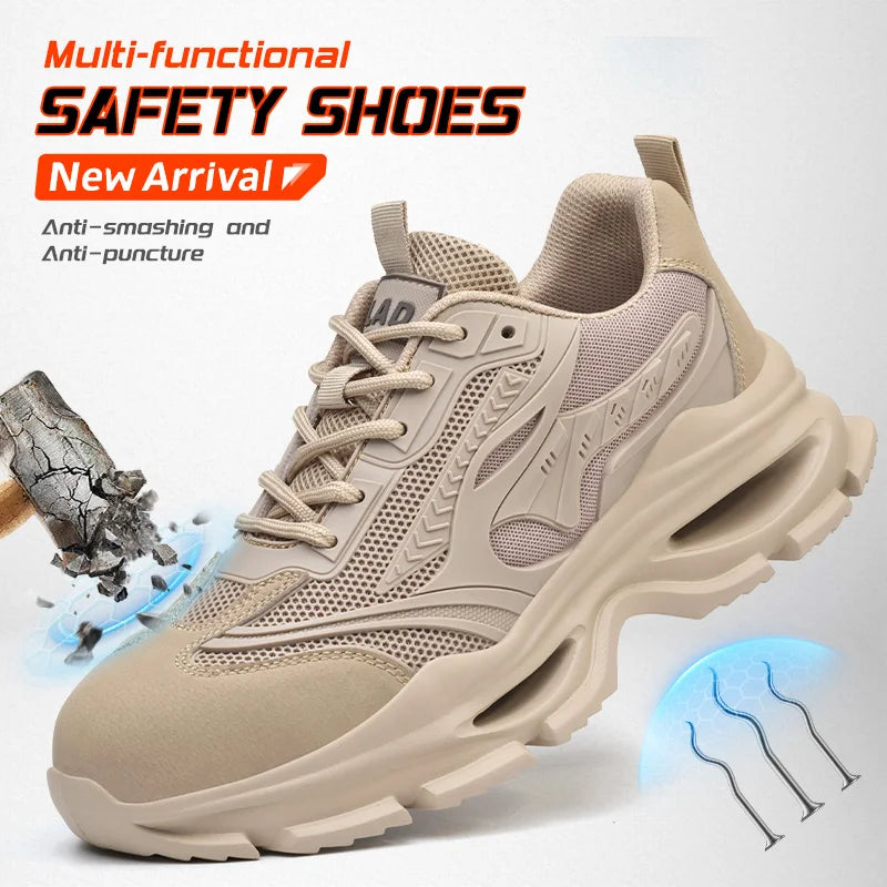 Men's Work Shoes Are Lightweight, Soft Soled, Comfortable, All Season Anti Smashing And Protective Safety Shoes