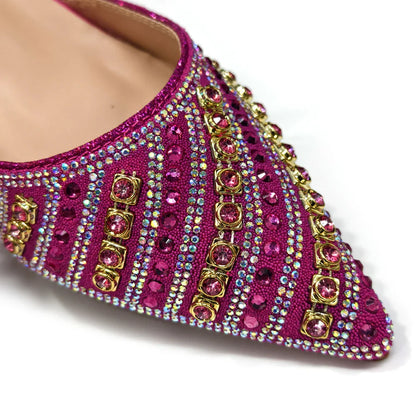 Conjunto de Sapatos e Bolsa Femininos de Salto Alto Elegantes Vermelhos, Populares entre Designers Nigerianos e Senhoras Africanas para Casamento
