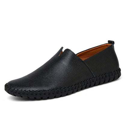 New Summer Breathable Men Loafers Handmade Leather Men's Driving Shoes Luxury Brand Flat Casual Shoes Soft Breathable Men Shoes