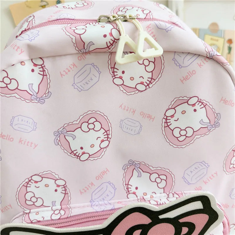 Anime Cartoon Kuromi Melody Cinnamoroll Backpack Boys Girls Cartoon Hello Kitty Kawaii Canvas Fashion Children's Schoolbag