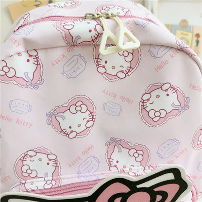 Anime Cartoon Kuromi Melody Cinnamoroll Backpack Boys Girls Cartoon Hello Kitty Kawaii Canvas Fashion Children's Schoolbag