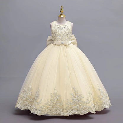 4-12 years old gorgeous girl dress sheer elegant girl birthday party princess dress long carnival evening dress summer clothing