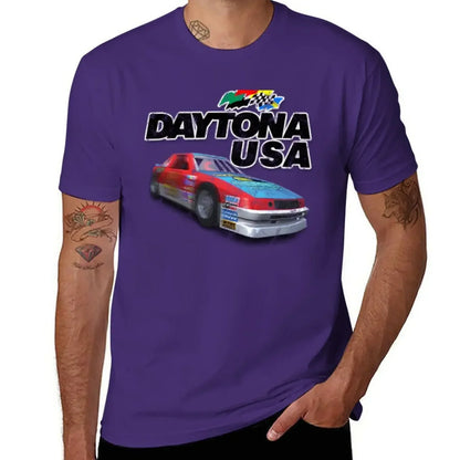 plus size tops man clothes custom t shirts design your own workout shirts for men Daytona USA Distressed Car Logo T-Shirt