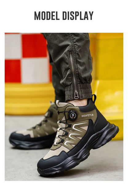 Men's Work Shoes Steel Resistant Anti-Puncture Anti-smash Toe Boots Slip Light Weight Safety Shoes Comfortable Men Shoes 40-46