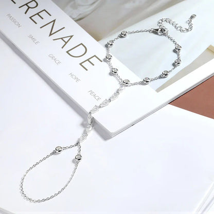 3mm Moissanite Finger Bracelets for Women 15-21cm Adjustable Chain GRA Certified s925 Sterling Silver Bubble Bracelet