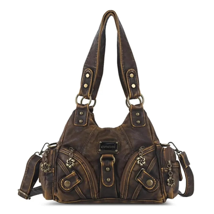 Women Handbags Soft Tote Bag Small Top-handle Fashion Satchel Multi-Pockets Leopard Shoulder Bag Hobos Phone Pack