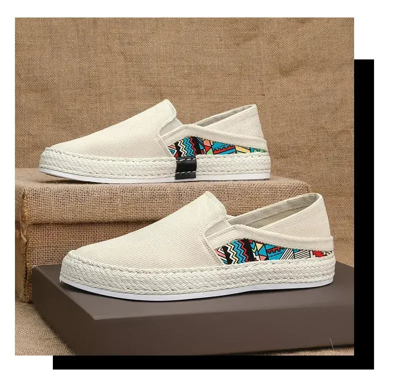 Sapatilhas Casuais Masculinas de Lona Tênis Masculino Slip-on Vulcanizado Confortáveis Sapatilhas Masculinas Mocassins Sapatos de Condução Zapatos Hombre