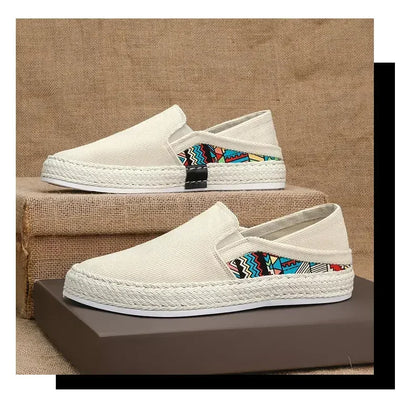 Sapatilhas Casuais Masculinas de Lona Tênis Masculino Slip-on Vulcanizado Confortáveis Sapatilhas Masculinas Mocassins Sapatos de Condução Zapatos Hombre