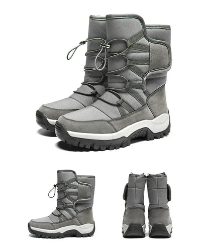 Men's Winter Shoes Waterproof Men's Boots Warm Plush Couple Snow Boots Outdoor Non-slip Hiking Boots Men Work Ankle Boots