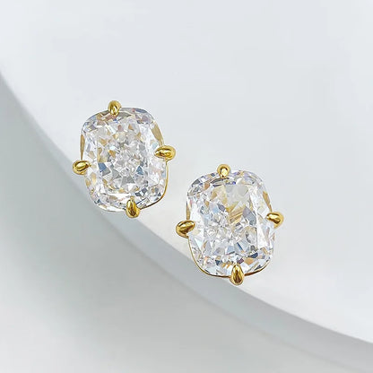 S925 Silver 8*10mm High Carbon Diamond Gemstone Earrings for Women Wedding Engagement Fine Jewelry Gift Wholesale