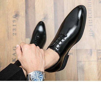 New Red Sole Brogue Shoes Men Black Business Mens Formal Shoes Lace-up Round Toe Spring/Autumn