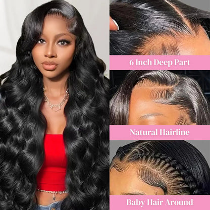 30 40 Inch 13x6 Body Wave Hd Human Hair Lace Frontal Wig 13x4 Body Wave Human Hair Wigs For Black Women Nature Black Brazilian