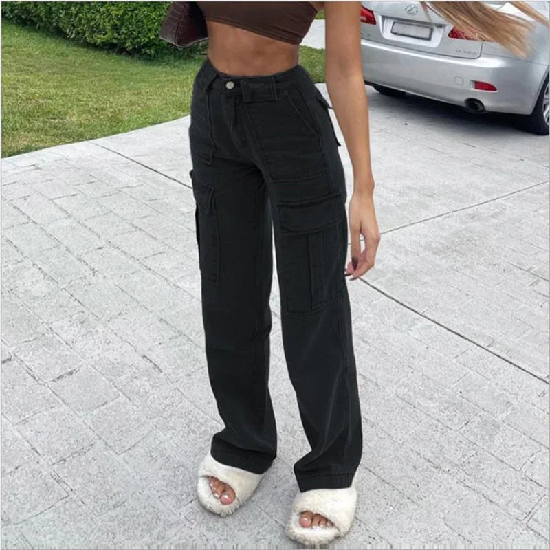 Women Wide Leg Baggy Brown Jeans