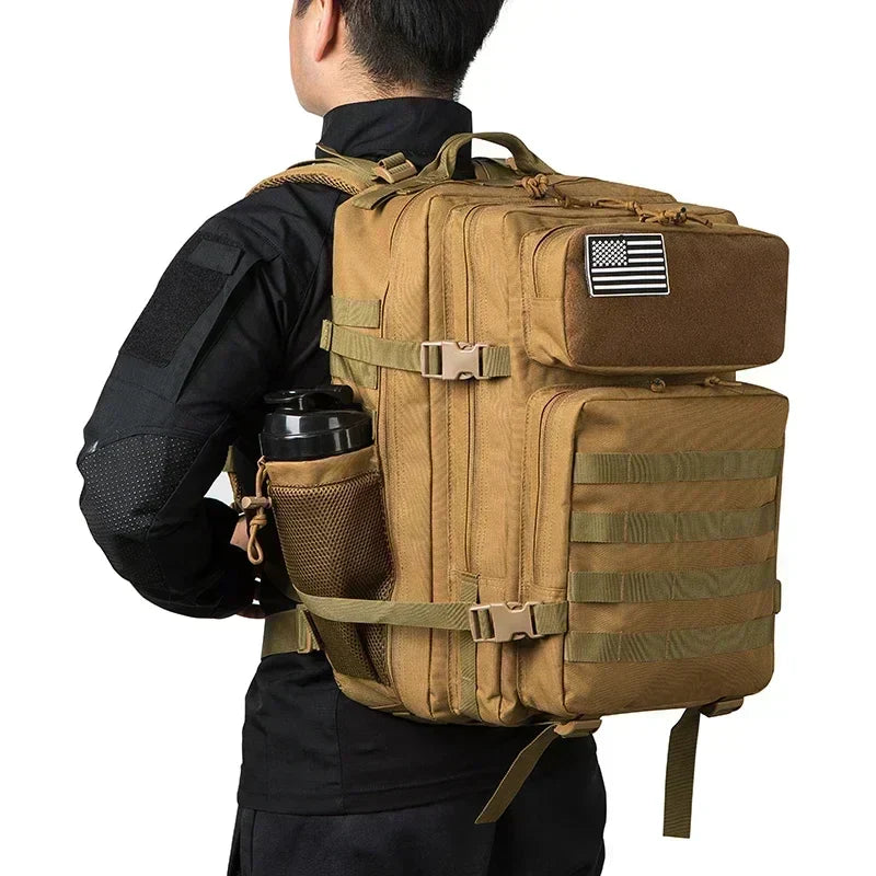 45L Tactical Backpack for Men  Outdoor camping equipment back pack Hiking Survival Rucksack travel backpacks School Bag
