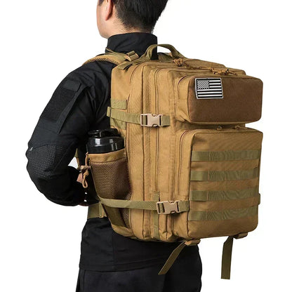 45L Tactical Backpack for Men  Outdoor camping equipment back pack Hiking Survival Rucksack travel backpacks School Bag