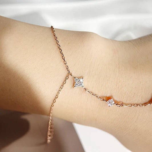 14K Plated Certified Moissanite Bracelets for Women Girls 14-21cm Adjustable Chain Lab Diamond 100% Real Pure Silver 925