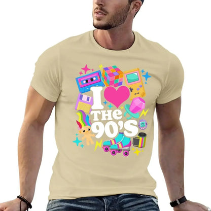 I Love The 90's Retro 90s Costume T-Shirt anime figures summer clothes blue archive mens t shirt