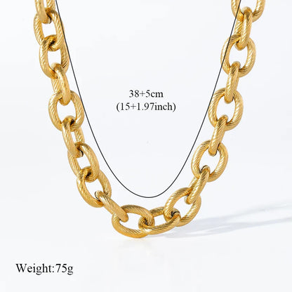 316L Stainless Steel Gold Silver Color Thick Chain Necklace For Women Fashion Cuban Neck Chain Waterproof Jewelry Gift