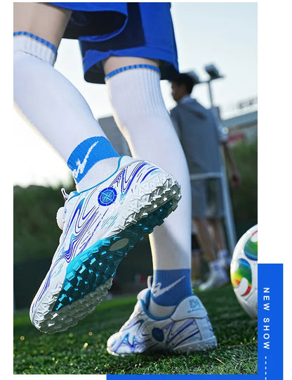 Kids Soccer Cleats Boys Girls Professional Football Shoes FG/TF Grass Training Non-Slip Athletic Sneakers Breathable Comfortable