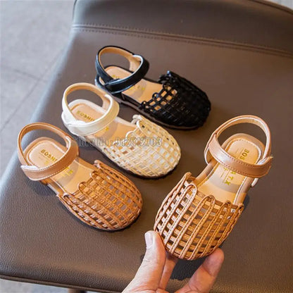 Girl Sandals Hollow Out Vacation Gladiator Style Outdoor Children Flat Toddler Fashion Summer Soft Kid Shoes