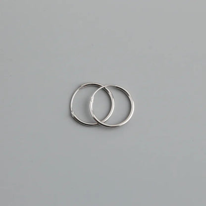 Genuine 925 Sterling Silver Fashion Korean Simple Hoop Earrings for Women Men Charming Chic Party Jewelry Accessories
