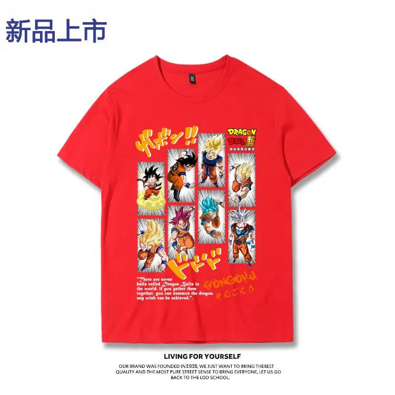 T-shirt Sun Wukong Vegeta Demon Buo Frisa Super Trendy Versatile Summer Short Sleeve Men's Fashion Top