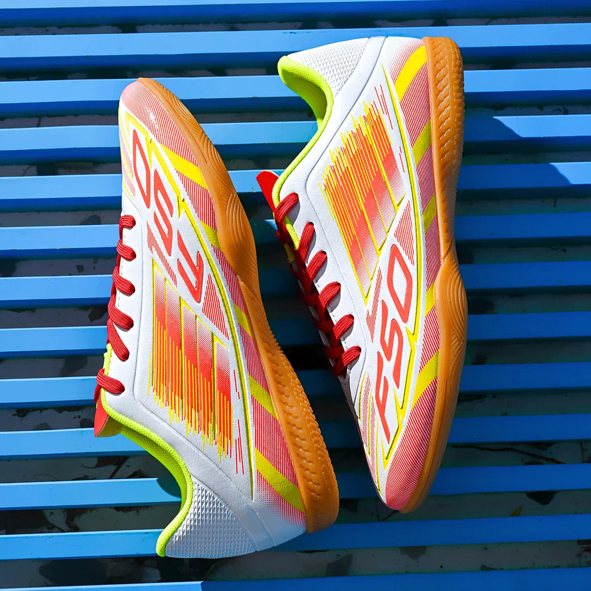 Men's special five-a-side IC indoor flat bottom football shoes suitable for indoor football fields, comfortable and breathable