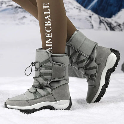 Men's Winter Shoes Waterproof Men's Boots Warm Plush Couple Snow Boots Outdoor Non-slip Hiking Boots Men Work Ankle Boots