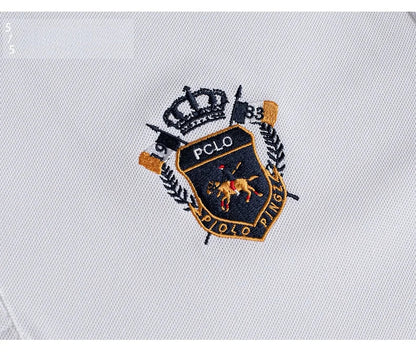 Designer Quality Men's Polo Shirt Lapel Long Sleeve T-Shirt Autumn New Badge Horse Embroid Fashion Business Casual Menswear Top