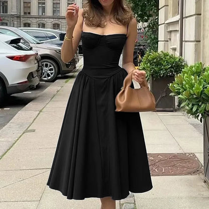 Summer Party Dresses 2025 New Arrivals Fit and Flare Elegant Midi Dress Red Night Date Dress