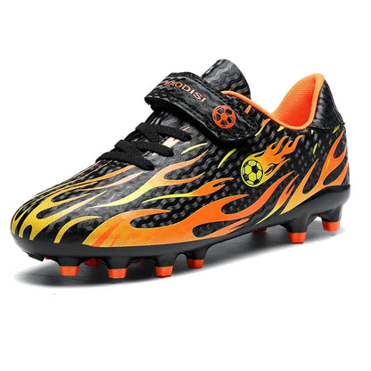 Children’s Soccer Shoes Grass Non-Slip Football Ankle Support Boots Outdoor Cleats Shoes Boys TF/FG Turf Futsal Training Shoes