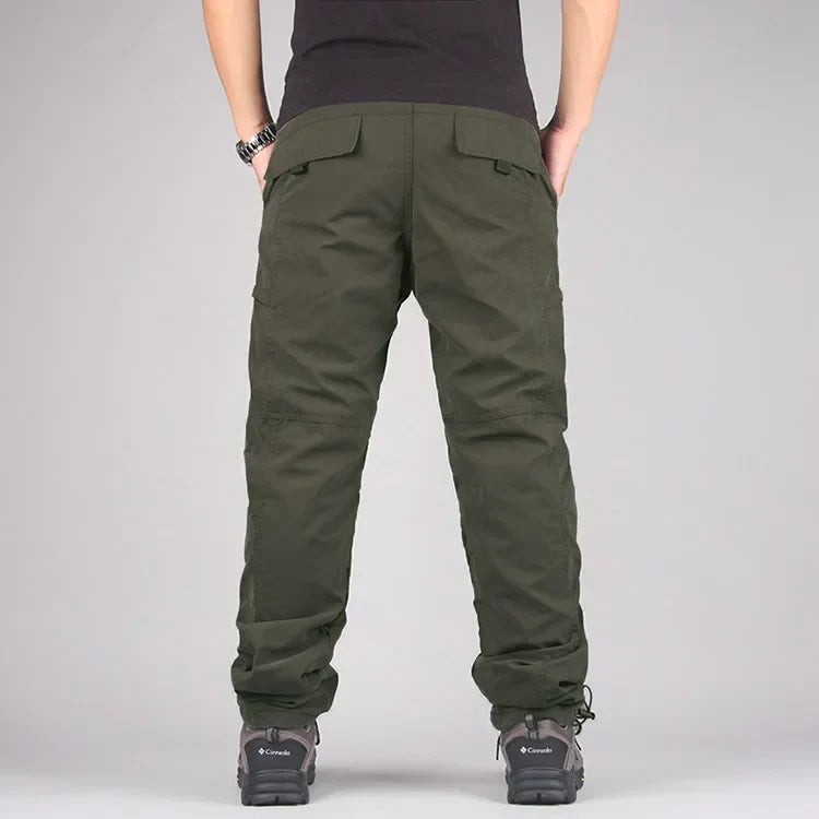 Men's Fleece Cargo Pants Winter Plush Tactical Pants Casual Joggers 3XL Korean Loose Hiking Running Warm Thermal Trousers