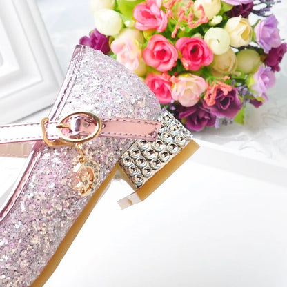 Flower Children's Shoes Beach Princess Girl Shoes For Kids Glitter Wedding Party Shoes Infantil Chaussure Enfant