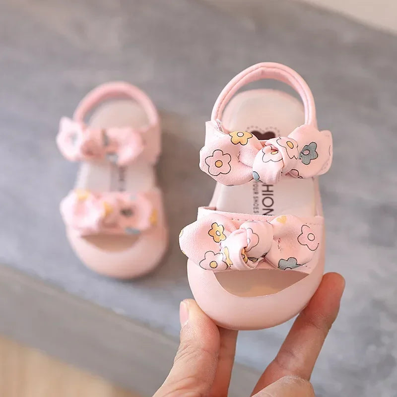 Summer Kids Sandals Cute Bow Baby Girl Shoes Soft Bottom First Walkers Princess Sandals