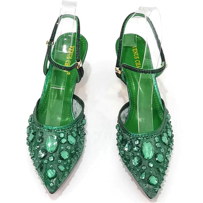 Newest INS Style Lace Elegant High Heels Pointed-Toe Nigeria Popular Design African Ladies Shoes And Bag Set