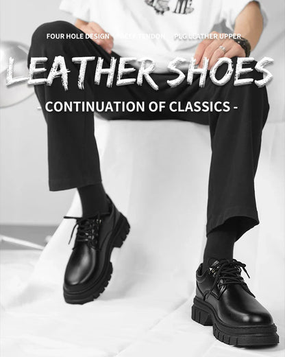 Men's leather shoes with soft soles fashion men's shoes comfortable business casual height increasing formal leather shoes men